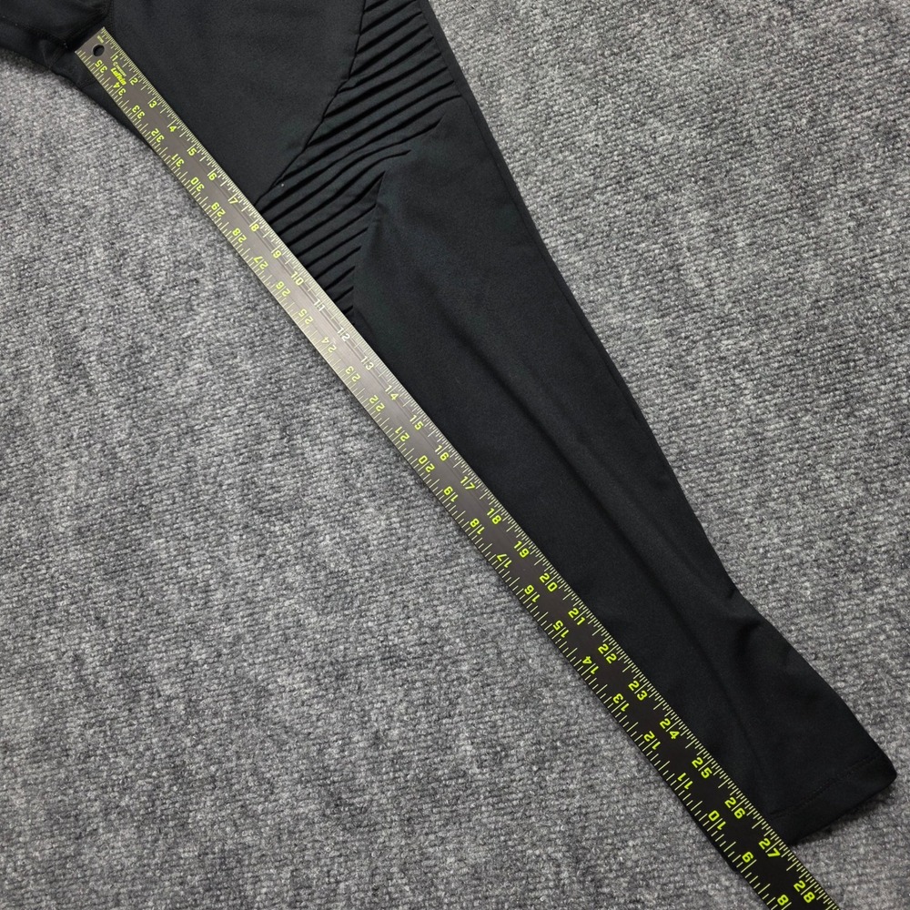 Fox Racing Moto Leggings Black Ribbed Panel Women's Large Athletic Gym Tights - Picture 11 of 13